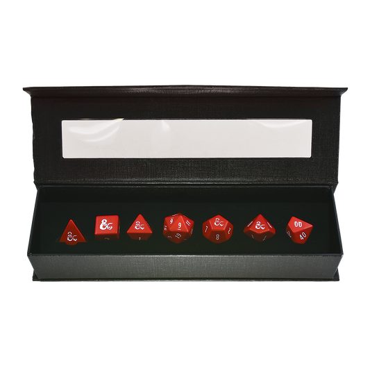 Heavy Metal Red and White RPG Dice Set (7ct) for Dungeons & Dragons | Ultra PRO International