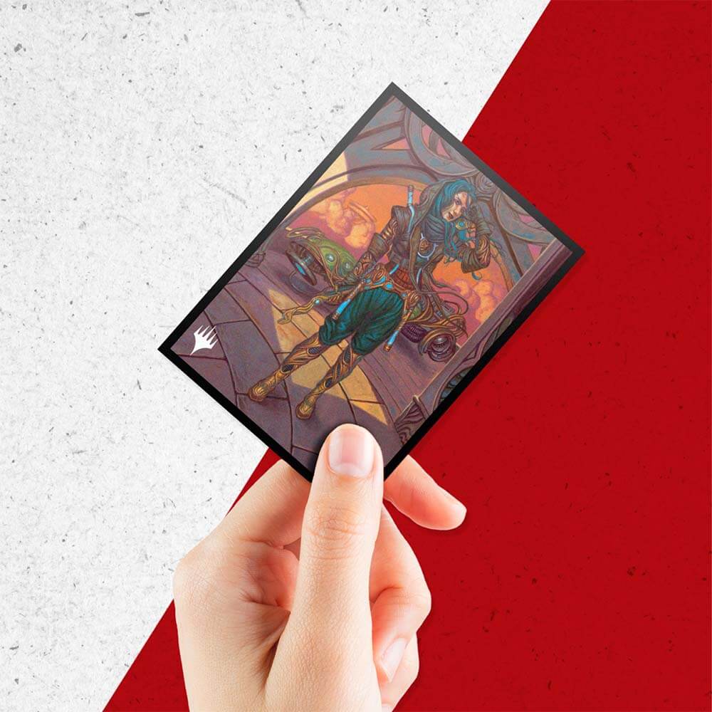 Aetherdrift Sita Varma, Masked Racer 100ct Deck Protector Sleeves for Magic: The Gathering Hand