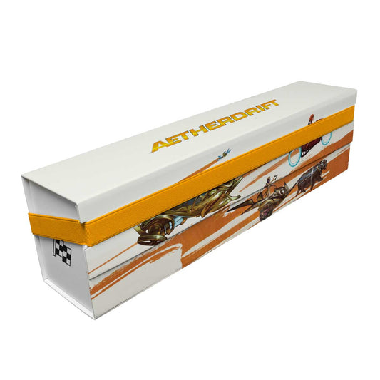 Aetherdrift Finish Line Bundle Key Art 500+ Flat Pack Storage Box for Magic: The Gathering Angle