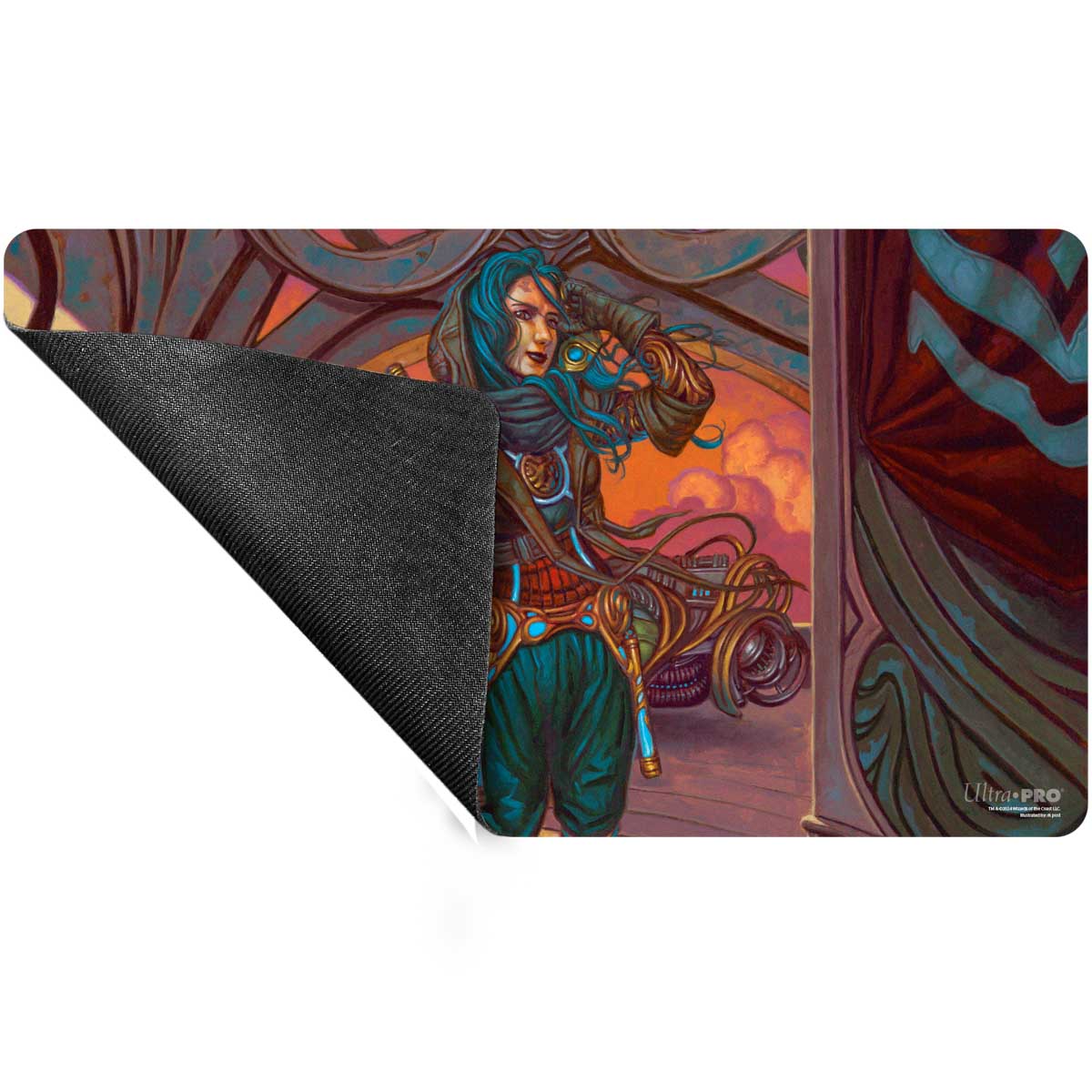 Aetherdrift Sita Varma, Masked Racer Playmat for Magic: The Gathering Back