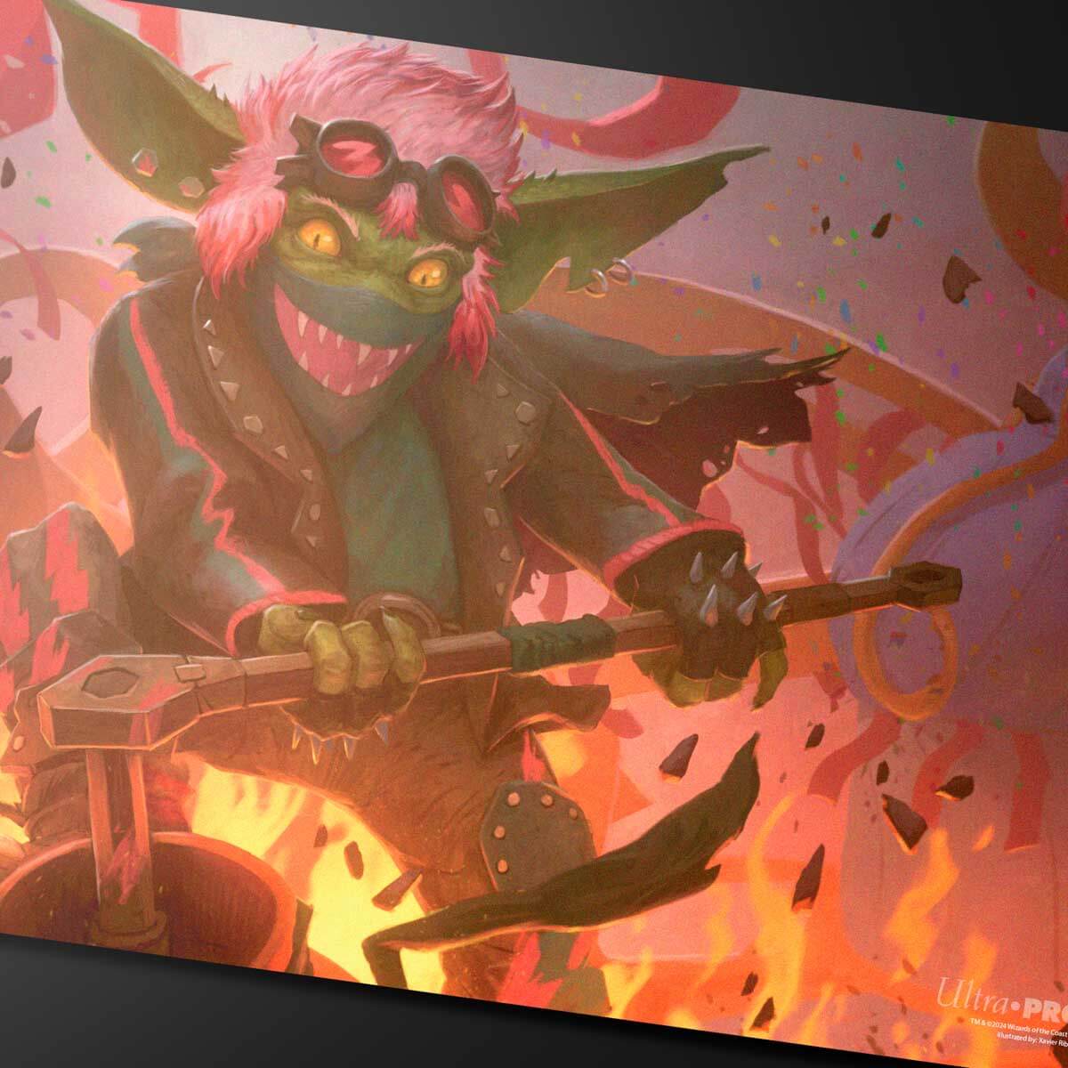 Aetherdrift Redshift, Rocketeer Chief Playmat for Magic: The Gathering Art