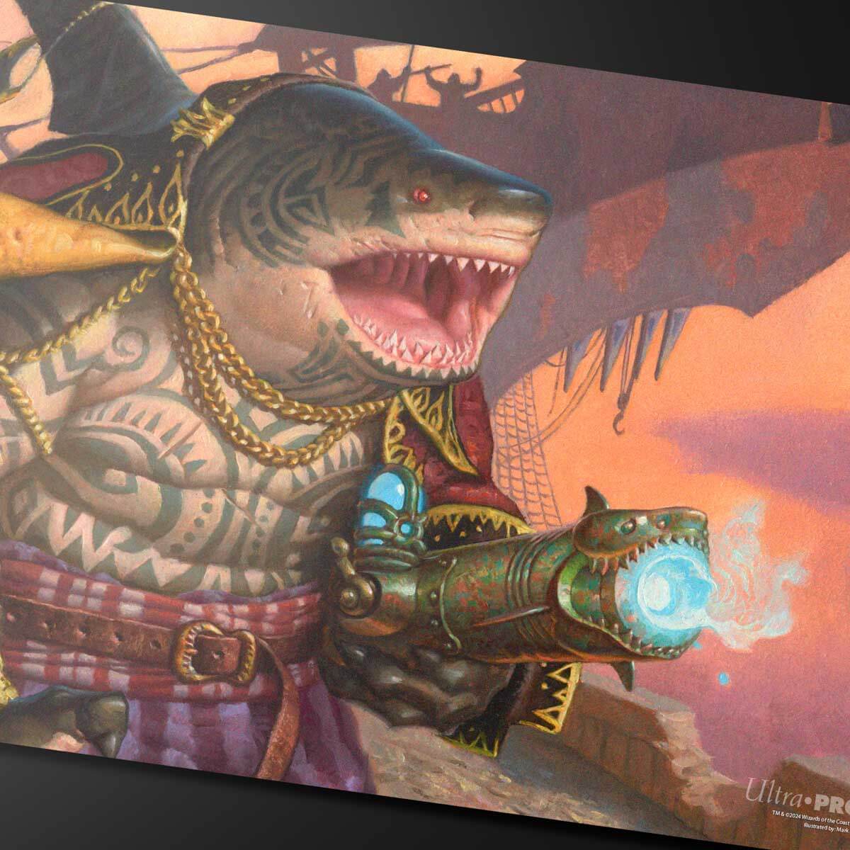 Aetherdrift Captain Howler, Sea Scourge Playmat for Magic: The Gathering Art