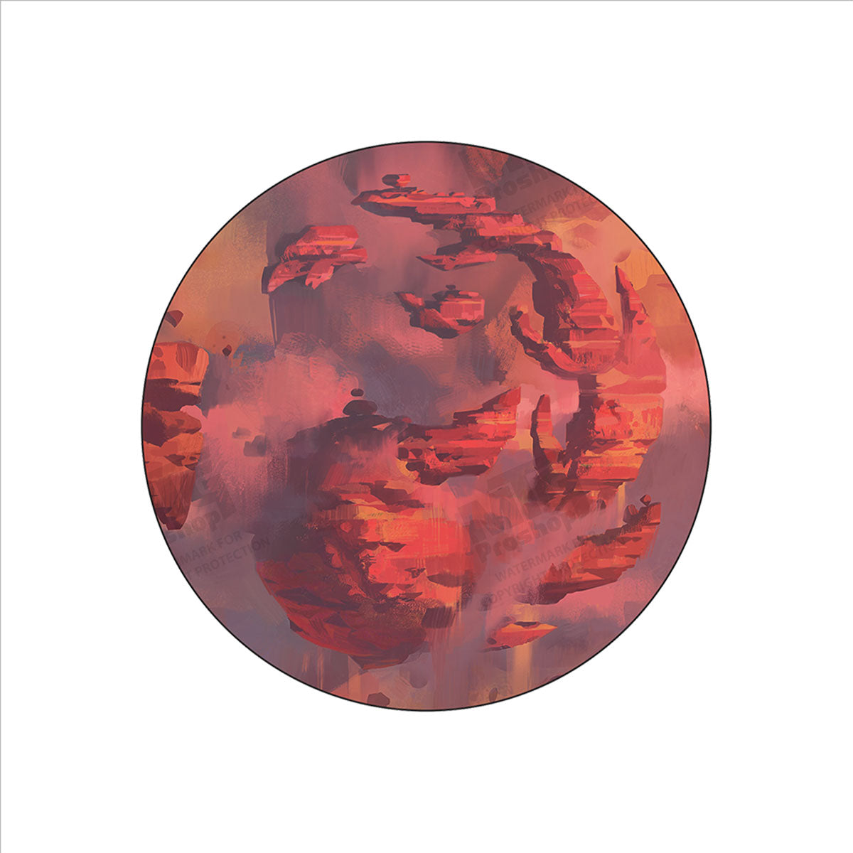 Magic: The Gathering Outlaws of Thunder Junction Ceramic Coasters - Lands featuring Mountain/Red Mana Symbol