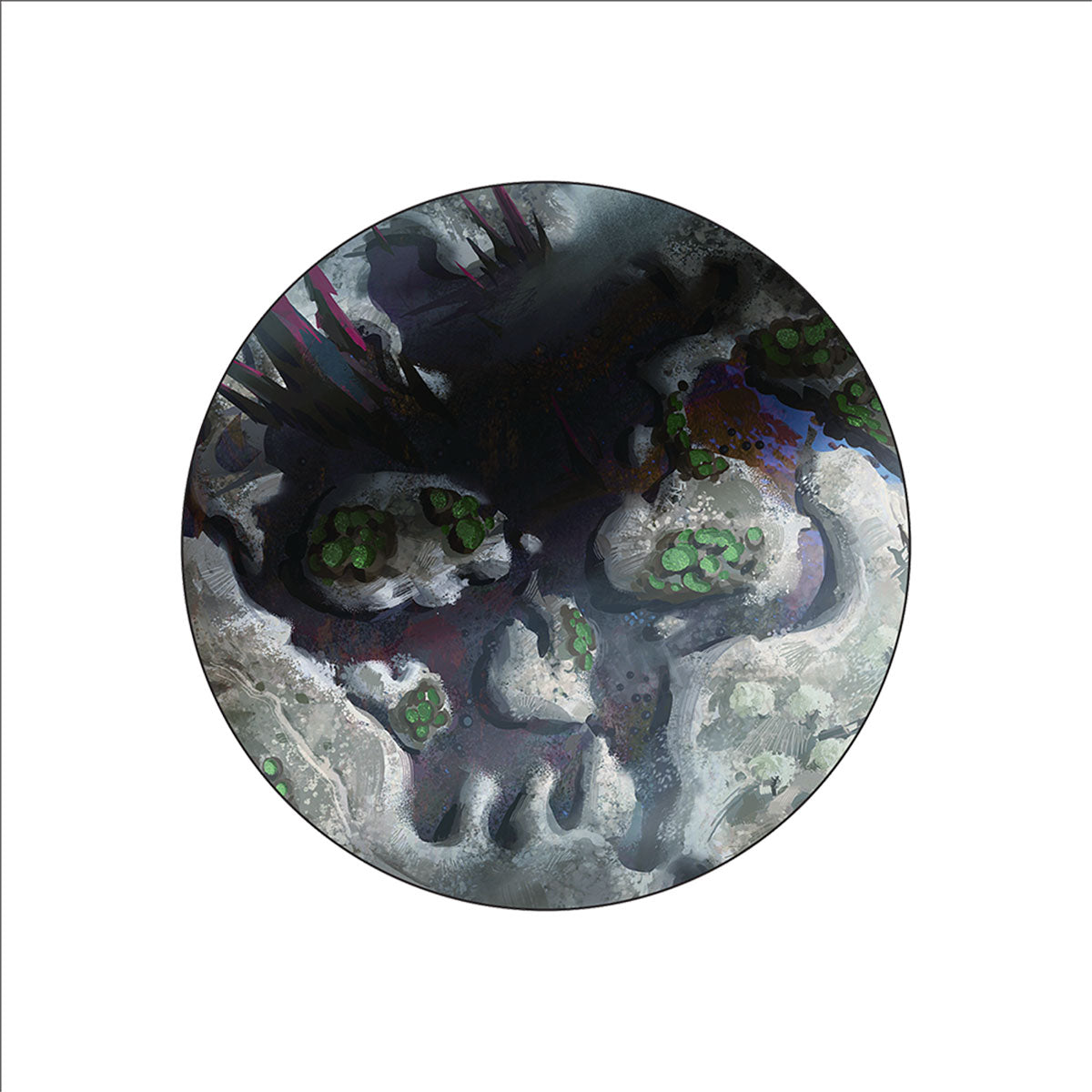Magic: The Gathering Outlaws of Thunder Junction Ceramic Coasters - Lands featuring Swamp/Black Mana Symbol