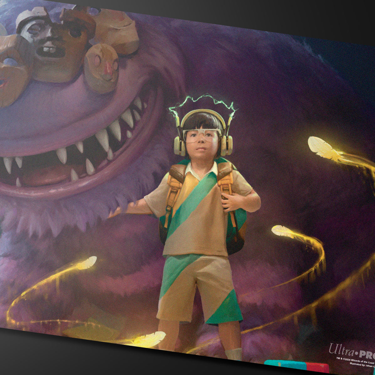 Duskmourn Kona, Rescue Beastie Playmat for Magic: The Gathering Close up