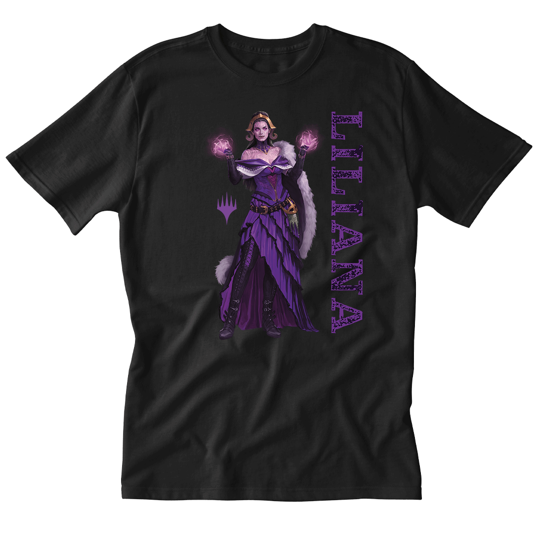 Foundations Liliana Printed Graphic Tee in Black for Magic: The Gathering