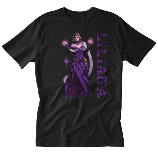 Foundations Liliana Printed Graphic Tee in Black for Magic: The Gathering