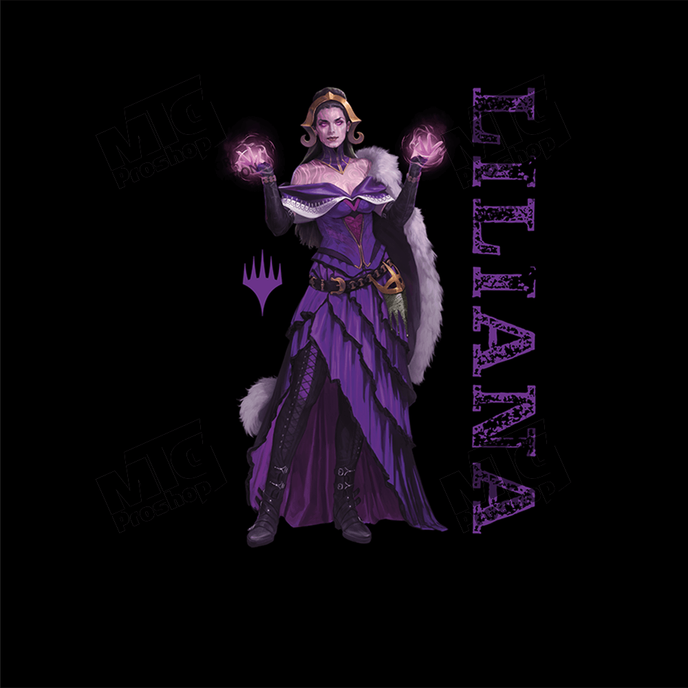 Foundations Liliana Printed Graphic Tee in Black for Magic: The Gathering