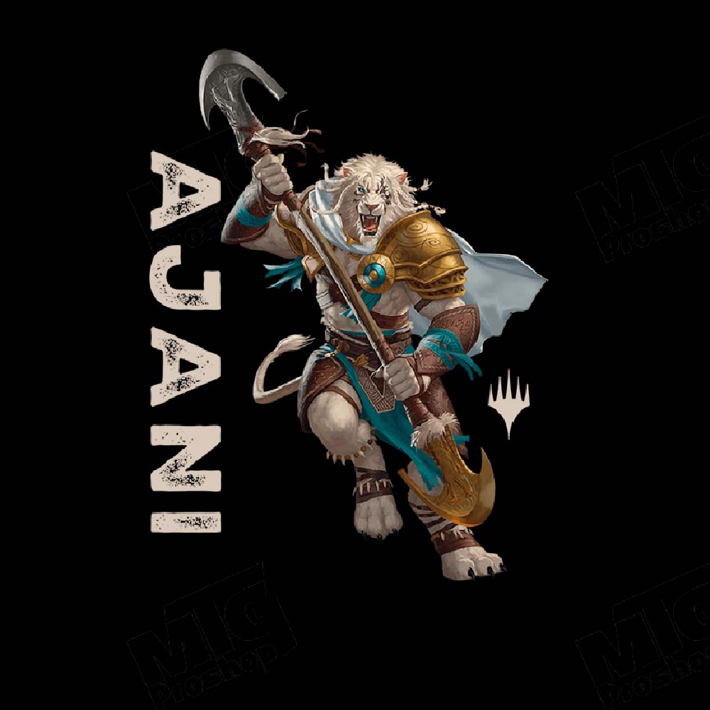 Foundations Ajani Printed Graphic Tee in Black for Magic: The Gathering