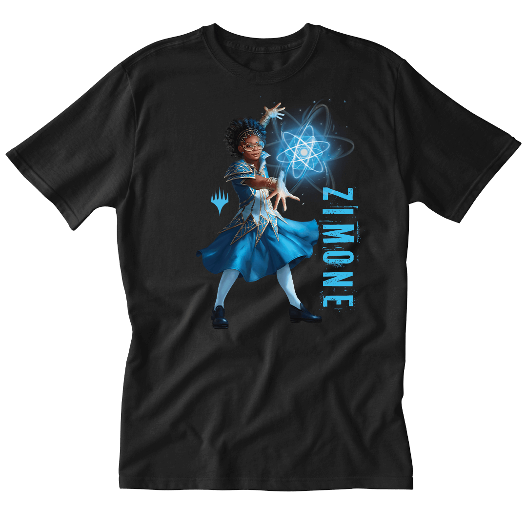 Foundations Zimone Printed Graphic Tee in Black for Magic: The Gathering