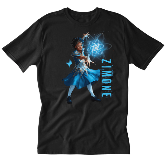 Foundations Zimone Printed Graphic Tee in Black for Magic: The Gathering