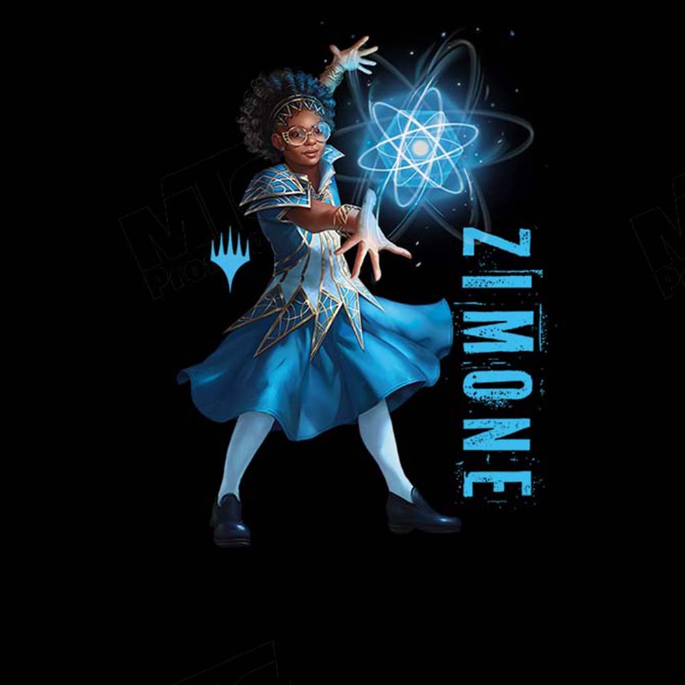Foundations Zimone Printed Graphic Tee in Black for Magic: The Gathering
