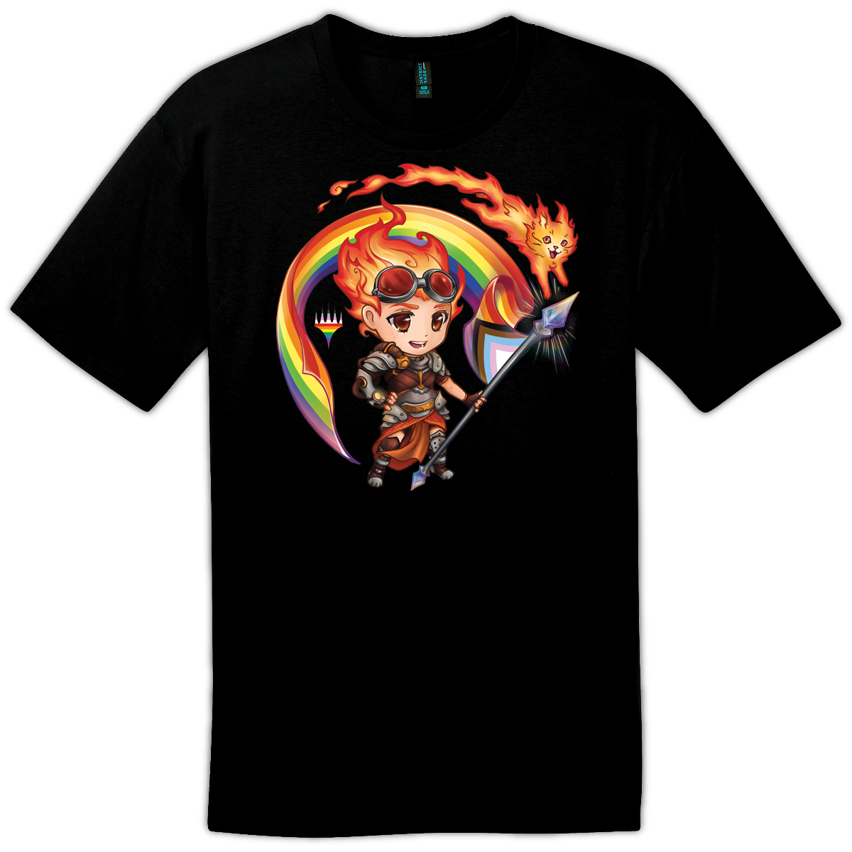 Pride 2024 Chandra and Embercat T-shirt Magic: The Gathering Black