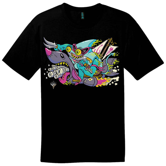 Aetherdrift Racer Creature  Fearless Swashbuckler Printed Graphic Tee for Magic: The Gathering