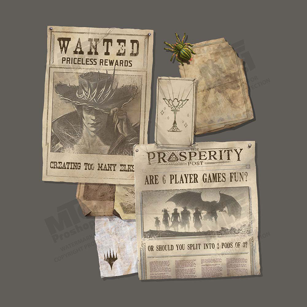 Magic: The Gathering Outlaws of Thunder Junction Printed Graphic Tee - Wanted Poster Art