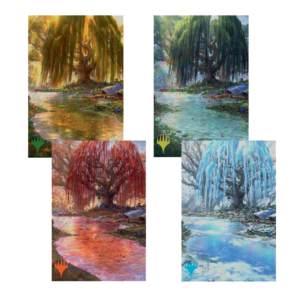 Bloomburrow The Tree City  (Four Seasons) Poster  Featuring  Spring, Summer, Autumn, Winter for Magic: The Gathering