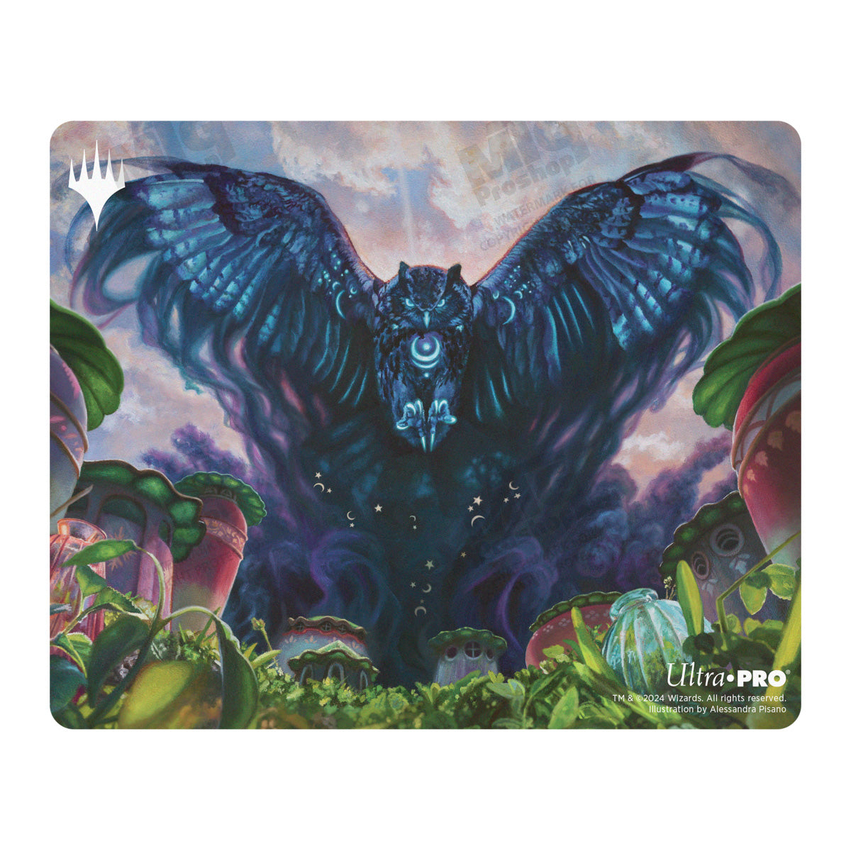 Magic: The Gathering Bloomburrow Mousepad - Maha, Its Feathers Night Art