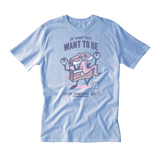 D&D 2024 Mimic Printed Tee in Ice Blue - Be What You Want To Be