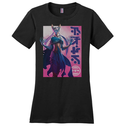 Kamigawa: Neon Dynasty Billboard Tamiyo Compleated Sage Jet Black T-Shirt for Magic: The Gathering Women's Fit