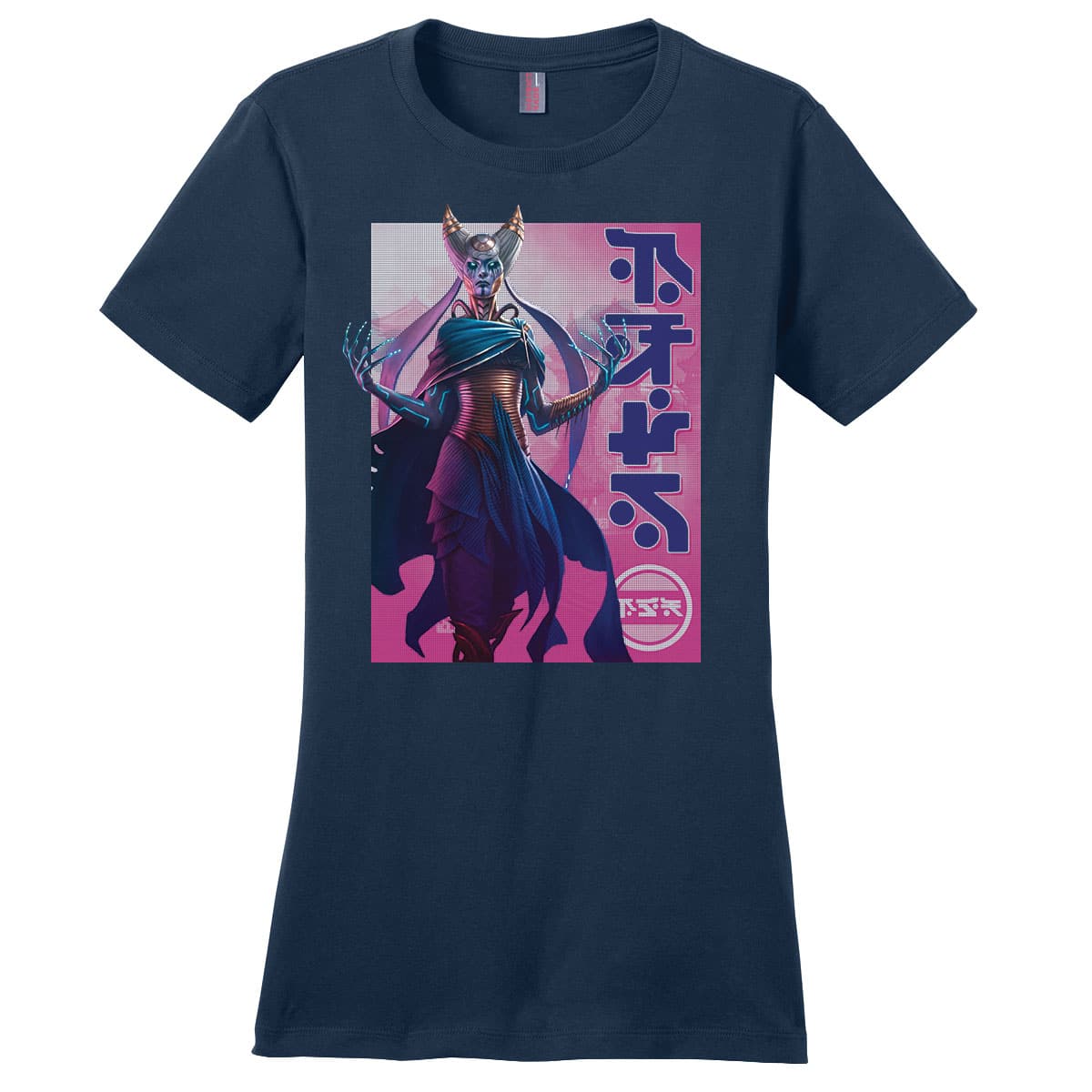 Kamigawa: Neon Dynasty Billboard Tamiyo Compleated Sage New Navy T-Shirt for Magic: The Gathering Women's Fit