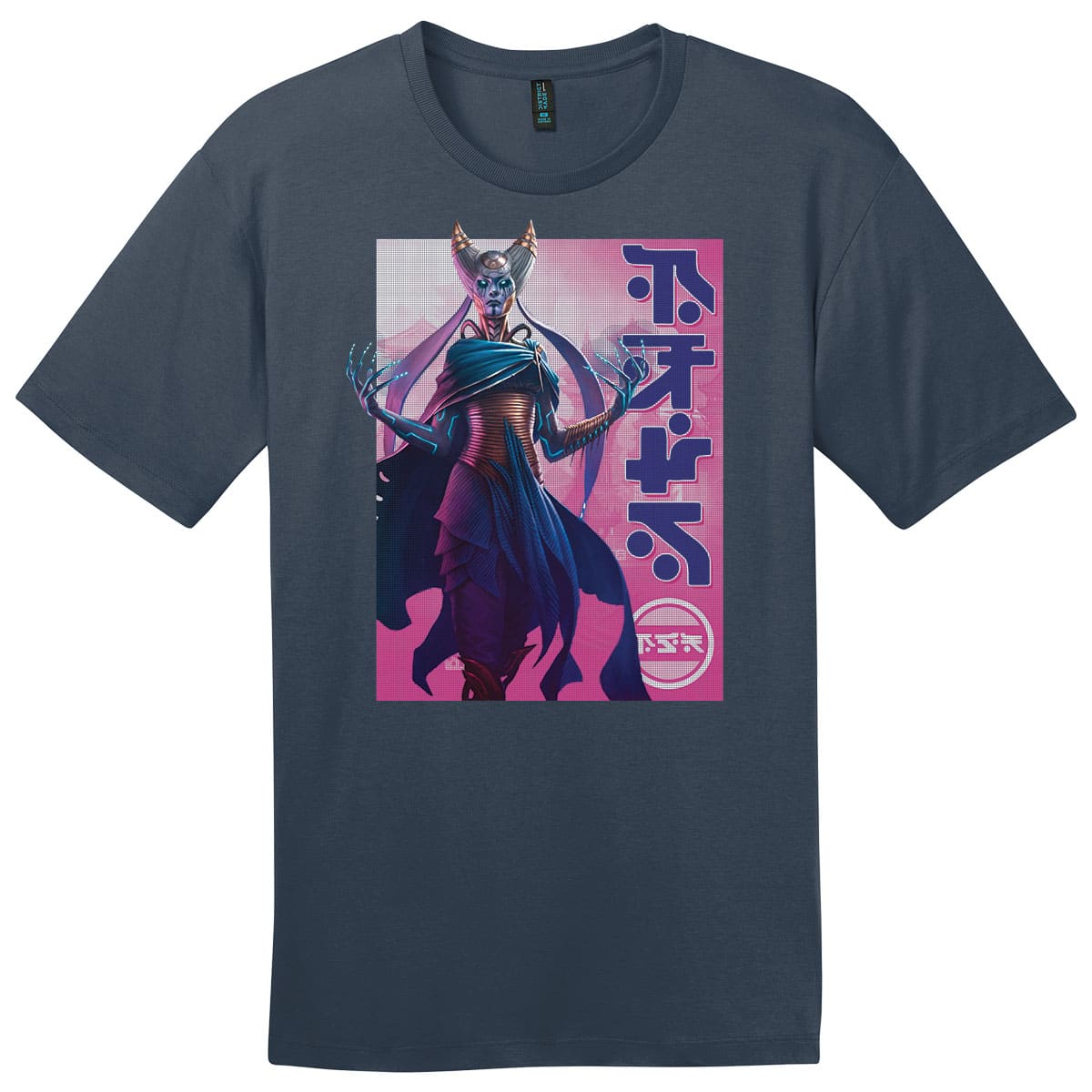 Kamigawa: Neon Dynasty Billboard Tamiyo Compleated Sage New Navy T-Shirt for Magic: The Gathering Men's Fit