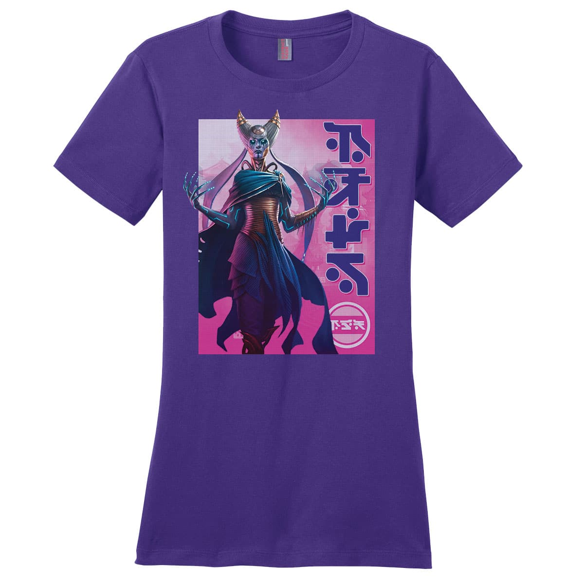 Kamigawa: Neon Dynasty Billboard Tamiyo Compleated Sage Purple T-Shirt for Magic: The Gathering Women's Fit