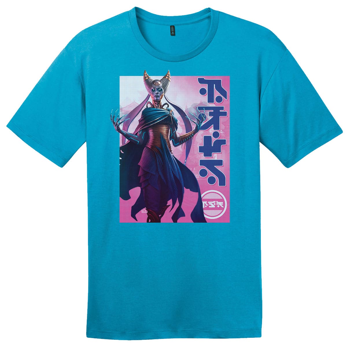 Kamigawa: Neon Dynasty Billboard Tamiyo Compleated Sage Turquoise T-Shirt for Magic: The Gathering Men's T-shirt