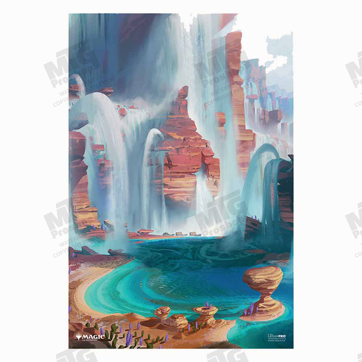 Magic: The Gathering Outlaws of Thunder Junction Posters - Lands Island/Blue Mana Symbol