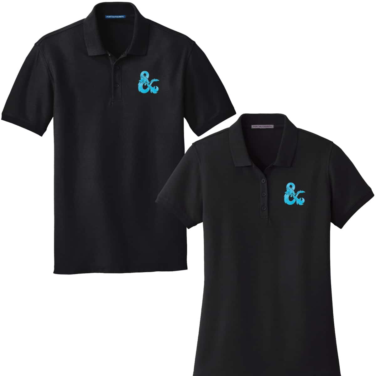 Dungeons & Dragons Evergreen Blue Logo Polo Shirt