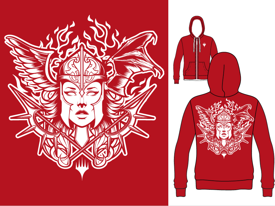 Two-Tone Red/White Custom Magic: The Gathering Hoodie - MTG Pro Shop