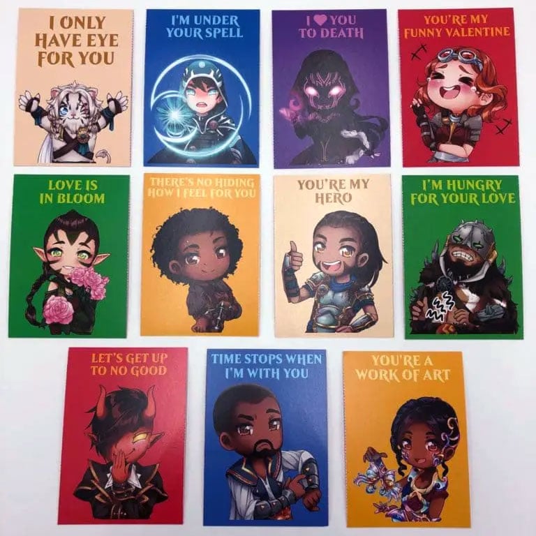 Chibi Planeswalkers Valentine's Day Cards for Magic: The Gathering Chibi Planeswalkers Valentine's Day Cards for Magic: The Gathering