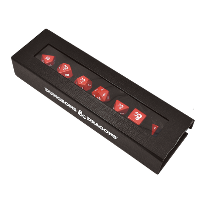Heavy Metal Red and White RPG Dice Set (7ct) for Dungeons & Dragons | Ultra PRO International