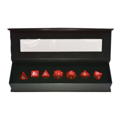Heavy Metal Red and White RPG Dice Set (7ct) for Dungeons & Dragons | Ultra PRO International