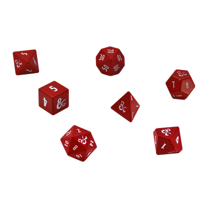 Heavy Metal Red and White RPG Dice Set (7ct) for Dungeons & Dragons | Ultra PRO International