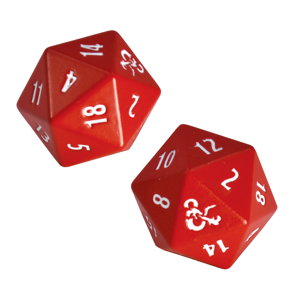 Heavy Metal Red and White D20 Dice Set (2ct) for Dungeons & Dragons | Ultra PRO International