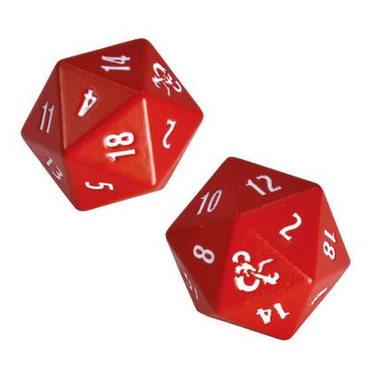 Heavy Metal Red and White D20 Dice Set (2ct) for Dungeons & Dragons | Ultra PRO International