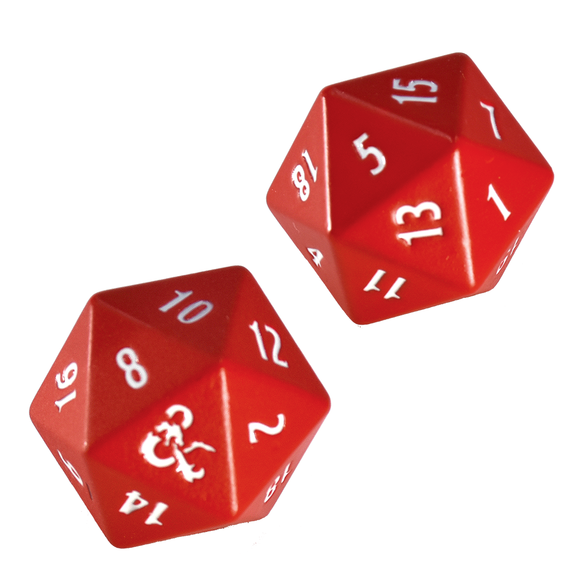 Heavy Metal Red and White D20 Dice Set (2ct) for Dungeons & Dragons | Ultra PRO International