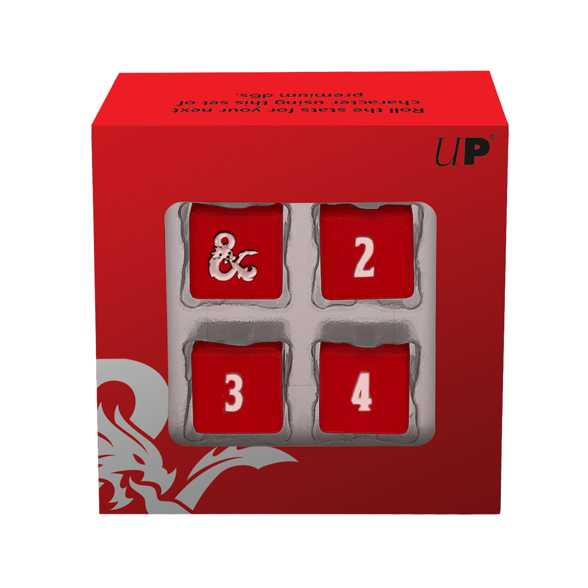 Heavy Metal Red and White D6 Dice Set (4ct) for Dungeons & Dragons | Ultra PRO International