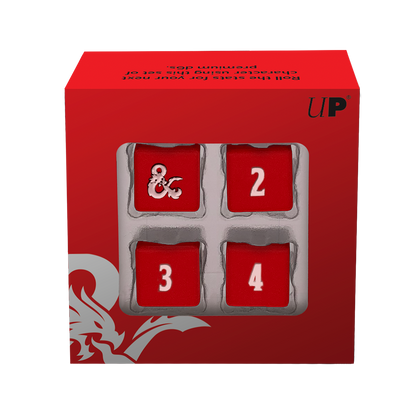 Heavy Metal Red and White D6 Dice Set (4ct) for Dungeons & Dragons | Ultra PRO International