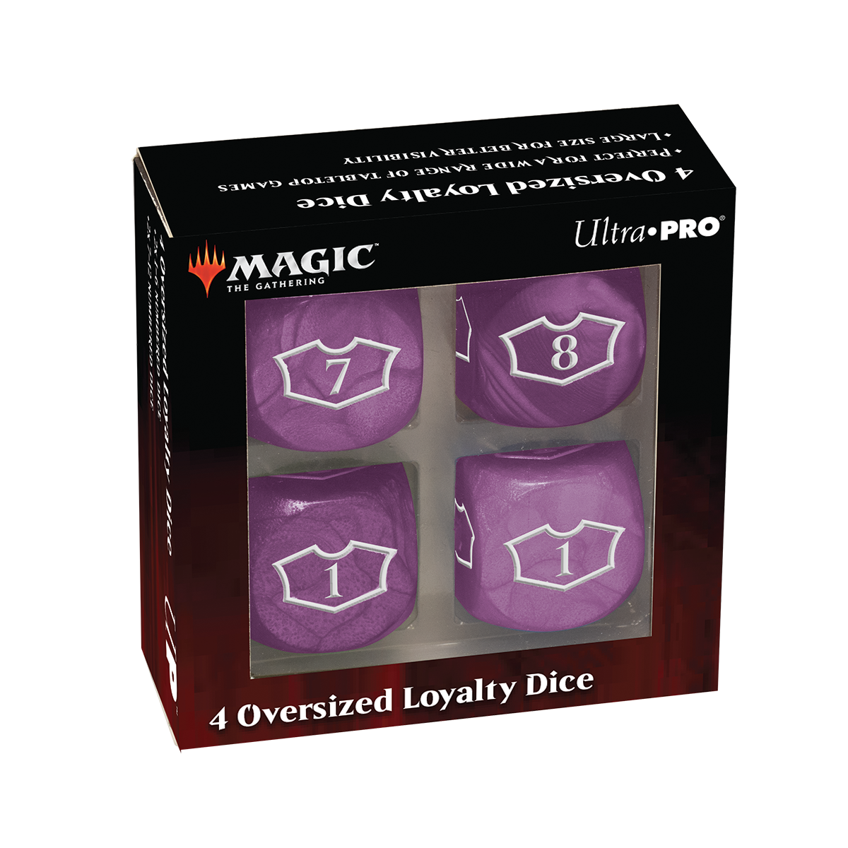 Deluxe D6 Loyalty Dice Set (4ct) with 7-12 for Magic: The Gathering | Ultra PRO International