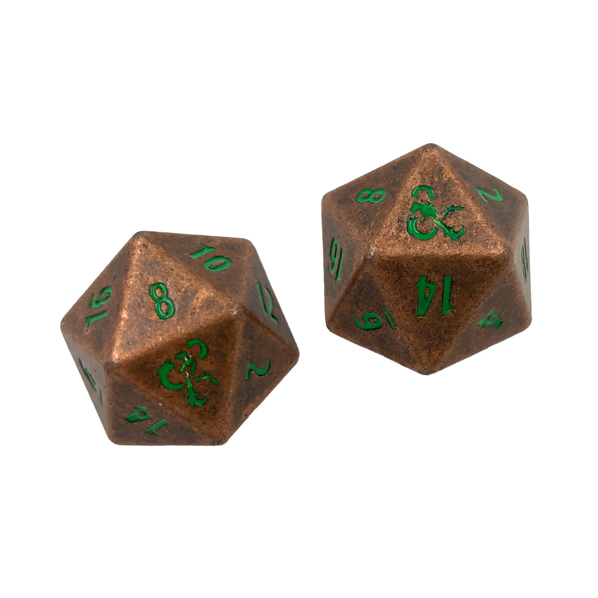 Heavy Metal Feywild Copper and Green D20 Dice Set (2ct) for Dungeons & Dragons | Ultra PRO International