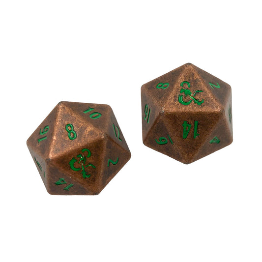 Heavy Metal Feywild Copper and Green D20 Dice Set (2ct) for Dungeons & Dragons | Ultra PRO International