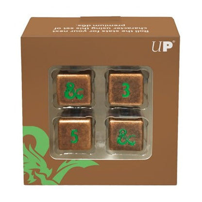 Heavy Metal Feywild Copper and Green D6 Dice Set (4ct) for Dungeons & Dragons | Ultra PRO International