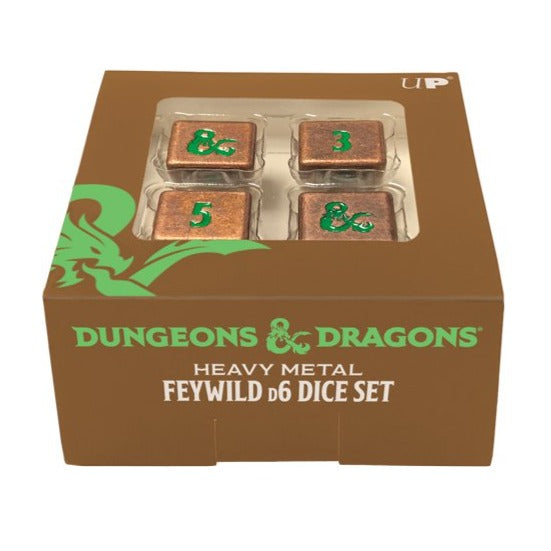 Heavy Metal Feywild Copper and Green D6 Dice Set (4ct) for Dungeons & Dragons | Ultra PRO International