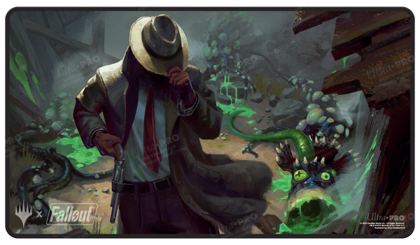 Fallout Mysterious Stranger Black Stitched Standard Gaming Playmat