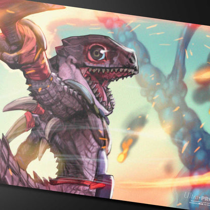 Bloomburrow Gev, Scaled Scorch Print on Demand Playmat for Magic: The Gathering Close Up