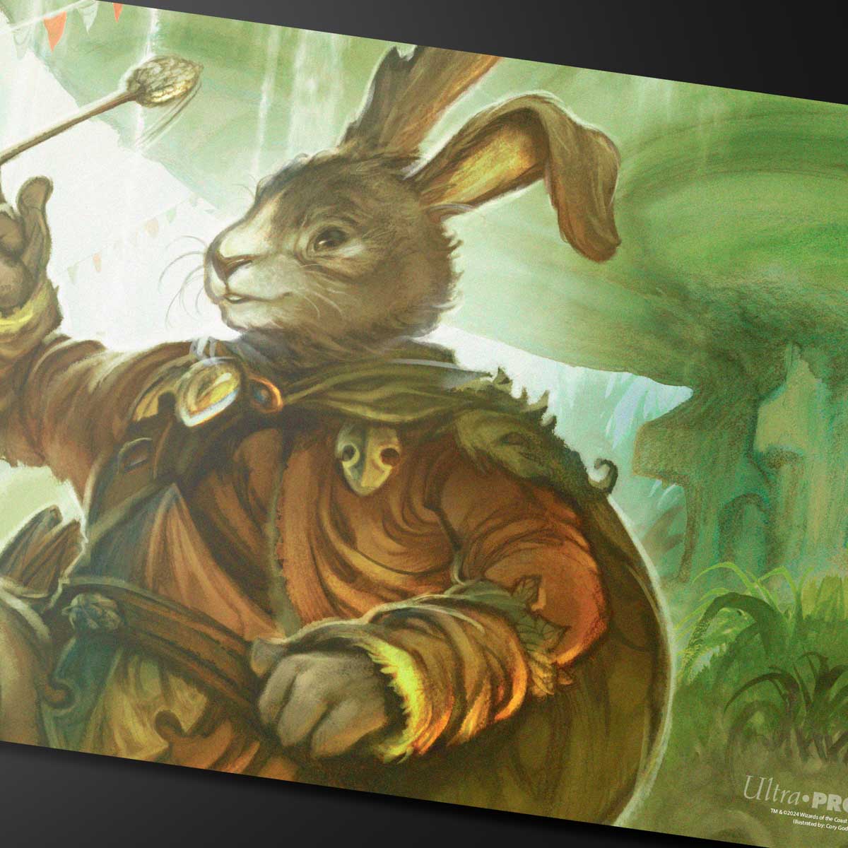 Bloomburrow Finneas, Ace Archer Print on Demand Playmat for Magic: The Gathering Close Up