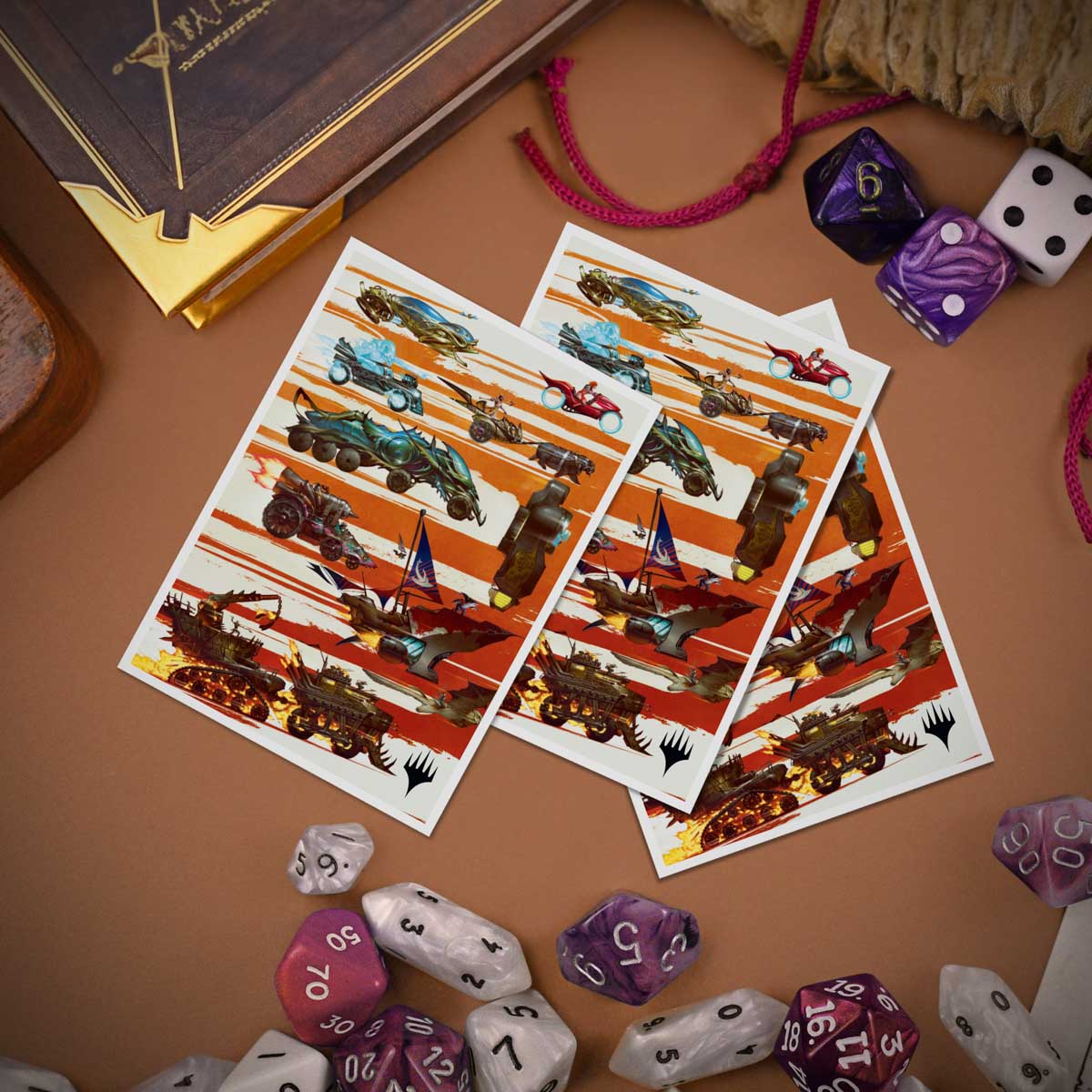 Aetherdrift Finish Line Bundle Key Art 105ct APEXâ„¢ Deck Protector Sleeves for Magic: The Gathering