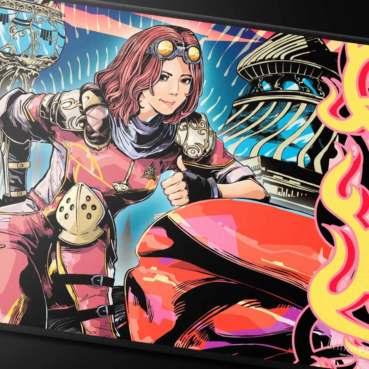 Aetherdrift Chandra, Spark Hunter AR Enhanced Playmat for Magic: The Gathering Art
