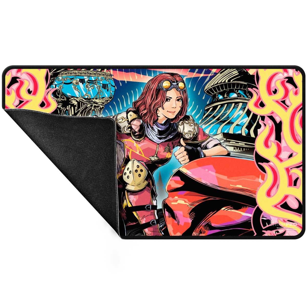 Aetherdrift Chandra, Spark Hunter AR Enhanced Playmat for Magic: The Gathering Back